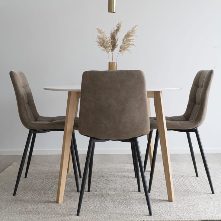 Ensemble table à manger 2 personnes + 2 chaises MDF - Style industriel - 80  x 53 x 74 cm