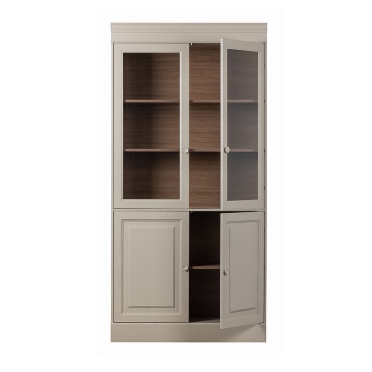 Cabinet 4 portes en bois gris-Chow cropped-3