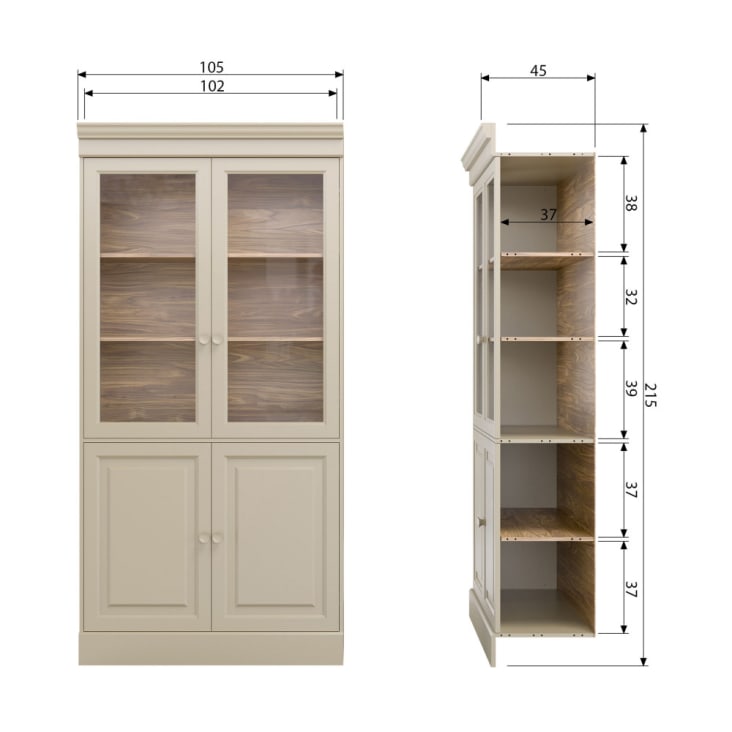 Cabinet 4 portes en bois gris-Chow cropped-8
