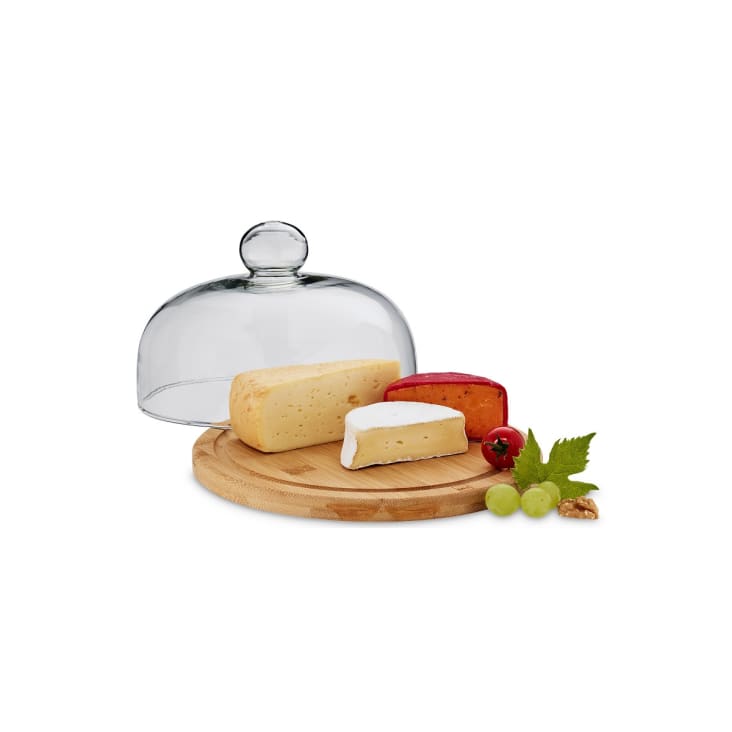 Cloche à fromage en bois d'acacia et verre