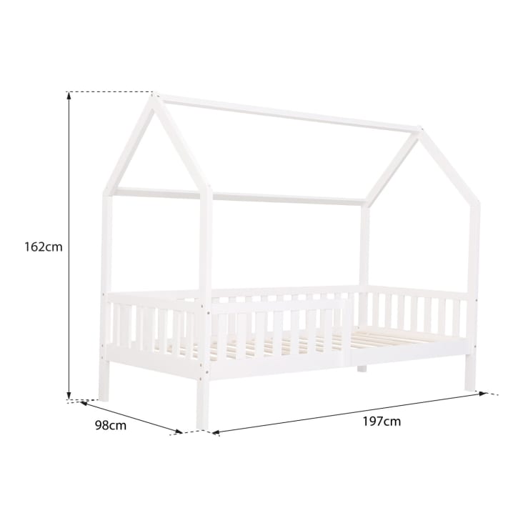 Lit cabane pour enfant avec tiroirs 190x90cm blanc-Marceau cropped-5