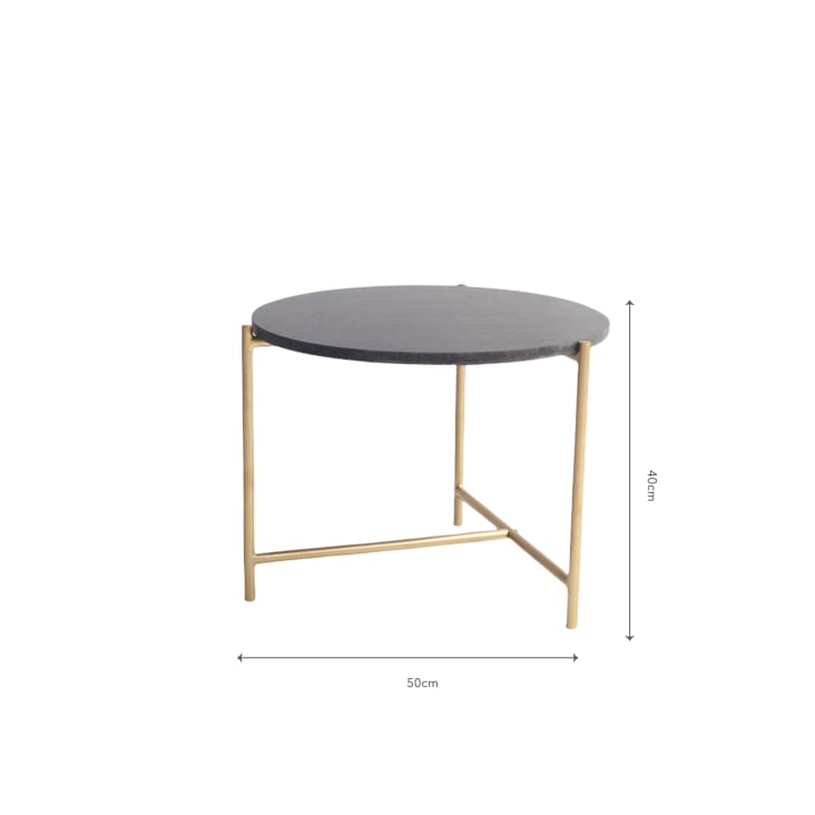 Table métallisée en marbre et fer noir.-MORGANS cropped-4