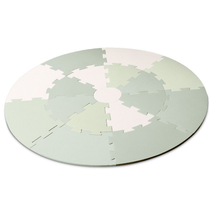 Tappeto puzzle in vinile verde per bambini 120x120
