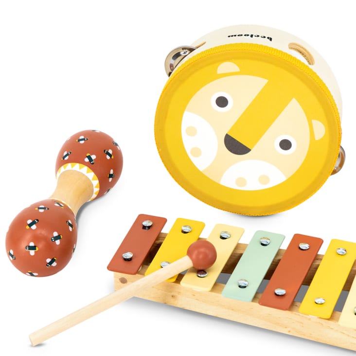 Instruments pour enfants en bois naturel jaune cropped-2