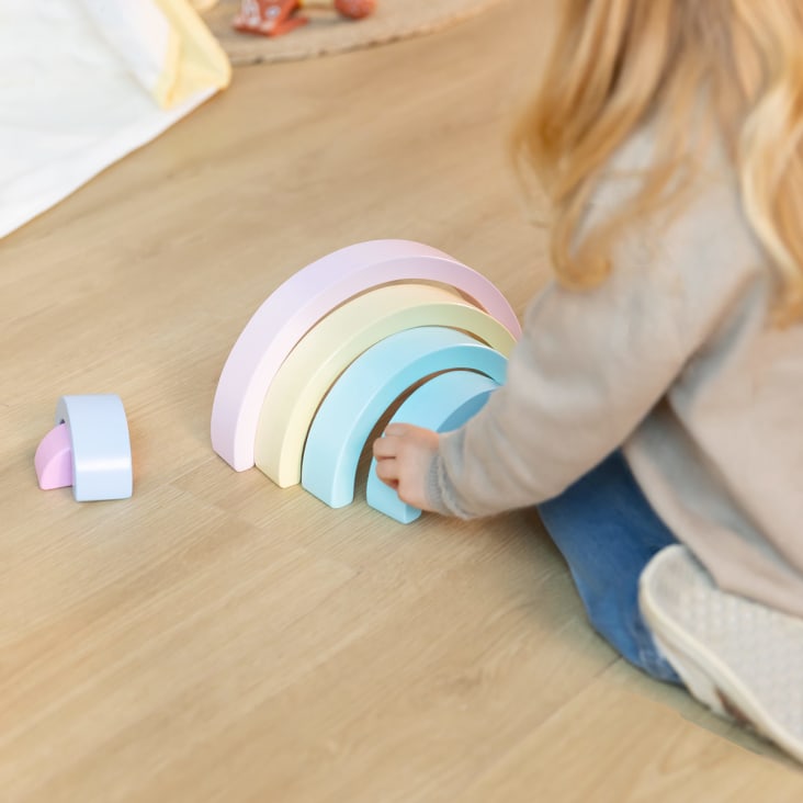 Arco íris montessori para niños de madera natural multicolor cropped-2