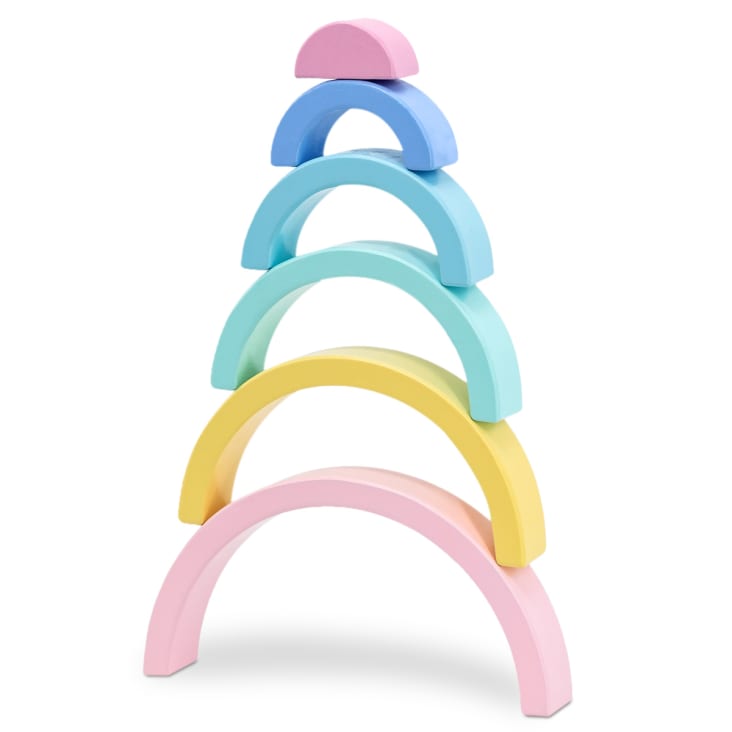 Arco íris montessori para niños de madera natural multicolor