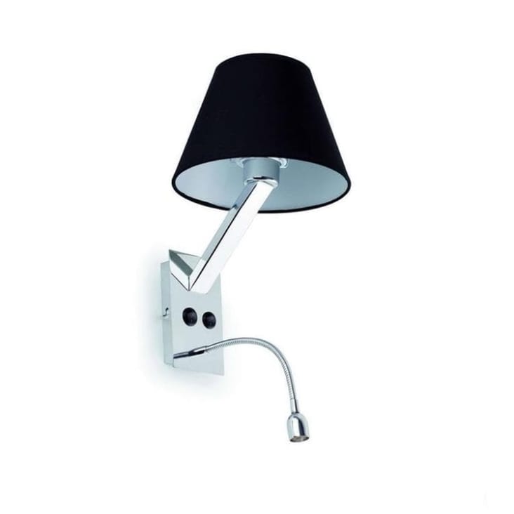 Lampada da parete con luce di lettura a LED nera H35cm Moma