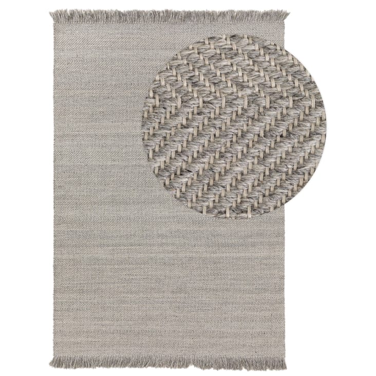 Tapis de laine gris clair 120x170-LARS