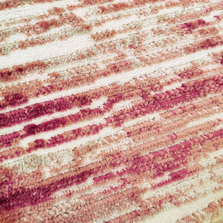 Tappeto extra-morbido con linee crema e rosa 120x170 VESTALE