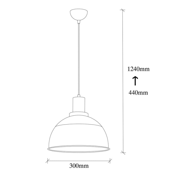 Lampada a sospensione vintage e semplice nera con paralume a cupola MOMO