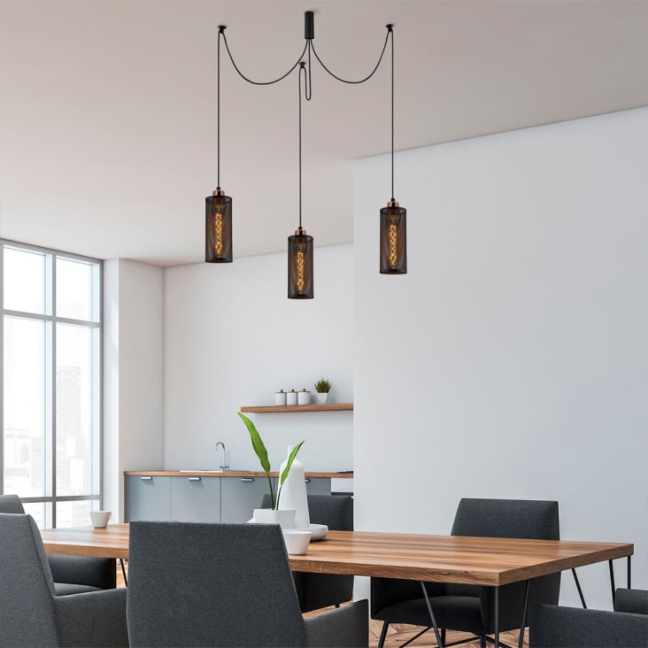 Bastante sustantivo superficie Lámpara colgante moderno negro 3 luces con accesorios para el techo MARISMO  | Maisons du Monde