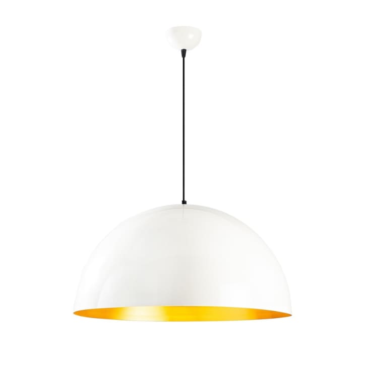 Lámpara de techo blanco con pantalla forma de cúpula de diámetro 60 cm-Harvey cropped-3