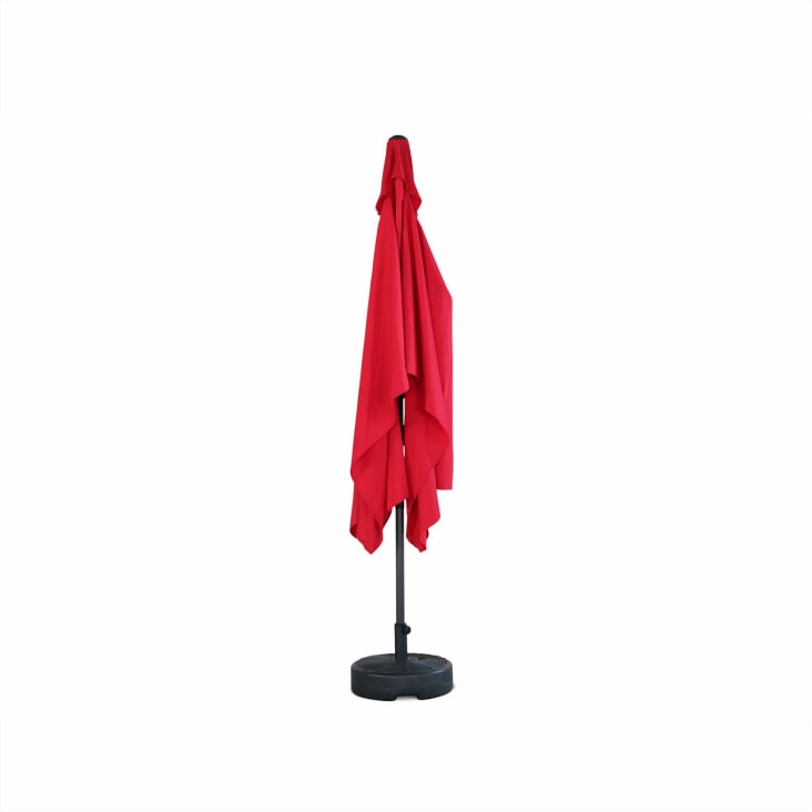 Parasol droit rectangulaire rouge aluminium avec mât central 2m sur 3m-Touquet cropped-4
