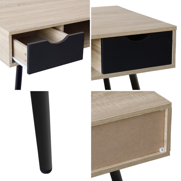 Bureau style scandinave bois avec tiroirs noirs-Bjorn cropped-4