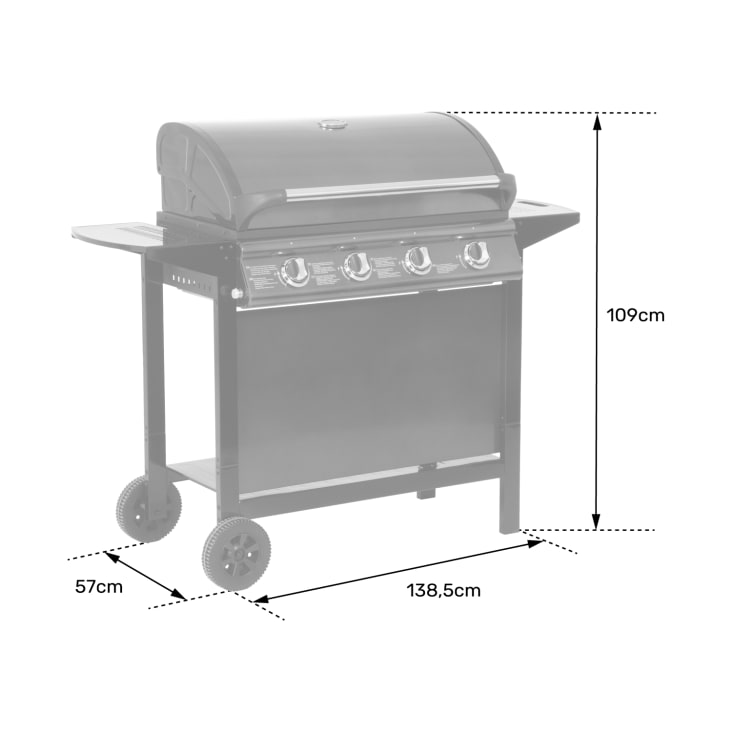 Barbecue A Gas 4 Fuochi In Acciaio Inox - Per Esterno, Balcone, Campeggio 58x42cm - Foto 8