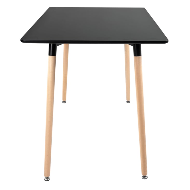 Table à manger rectangulaire style scandinave noire et bois de hêtre-Pia cropped-3
