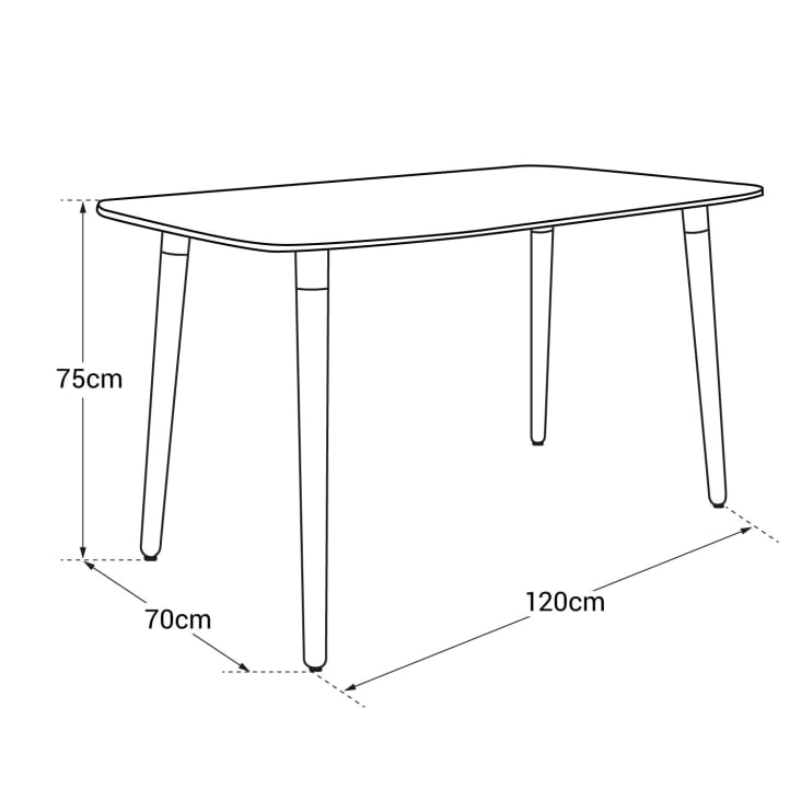Table à manger rectangulaire style scandinave noire et bois de hêtre-Pia cropped-4