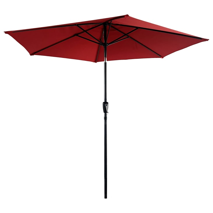 Parasol droit rond 2,70m en aluminium et toile rouge-Hapuna