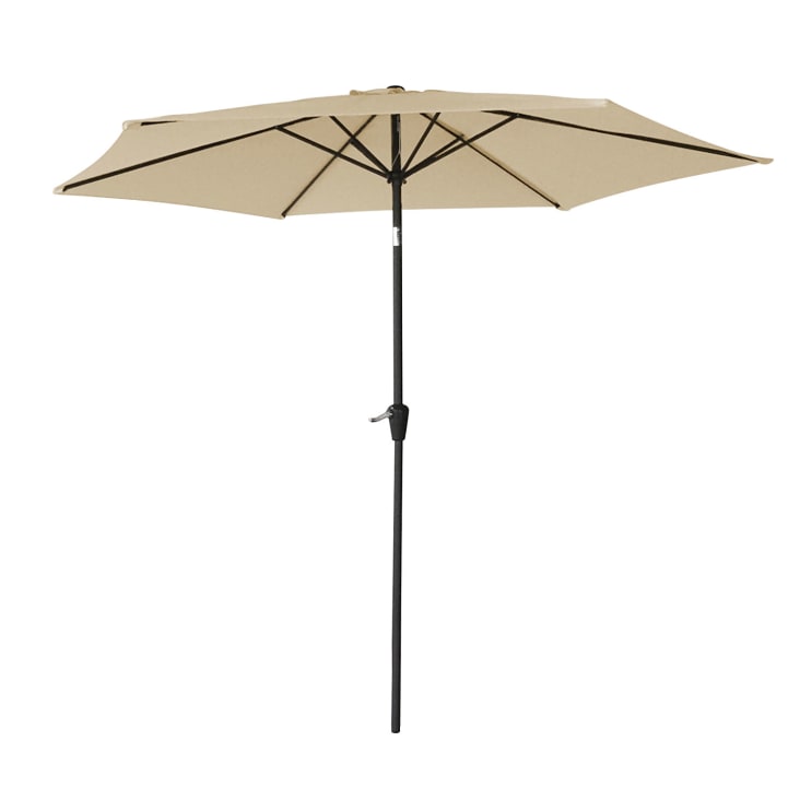 Parasol droit rond 2,70m en aluminium et toile beige-Hapuna