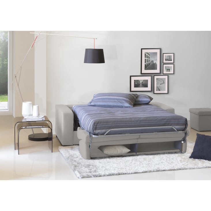 Canapé-lit 3 places en tissu gris-Aliana cropped-6