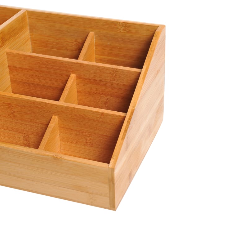 Organizador de escritorio madera con 10 compartimentos