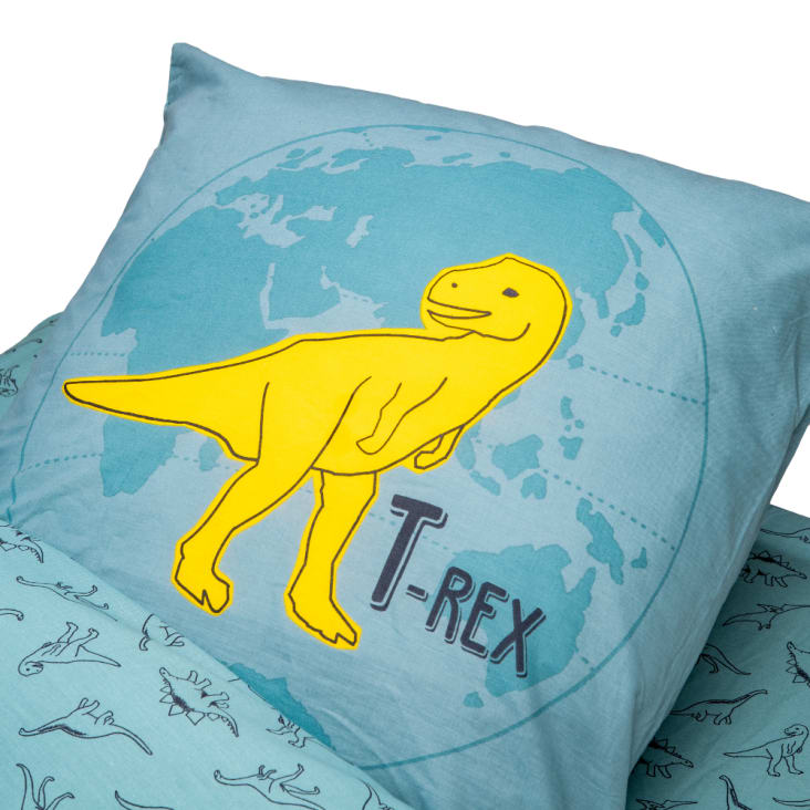 Parure de lit enfant sans couette motif dinosaure t-rex 90x190cm Caradou®  rechange