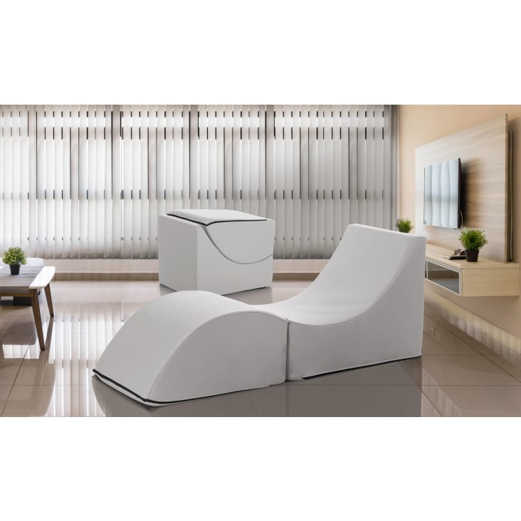 Fauteuil lounge en éco-cuir blanc-Andreina cropped-2