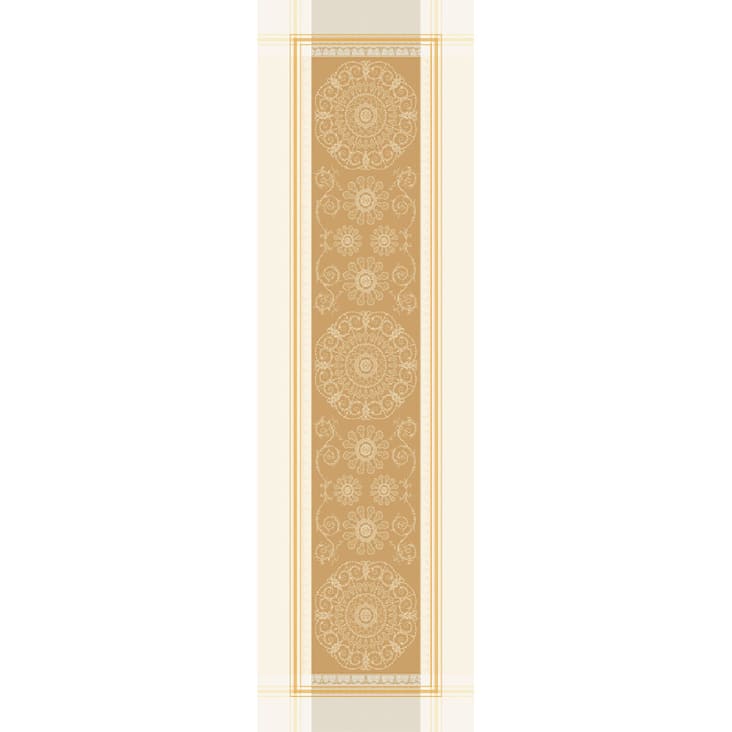 Chemin de table antitache déperlant coton & autres fibres or 54X180-Galerie royale reflets d or cropped-2