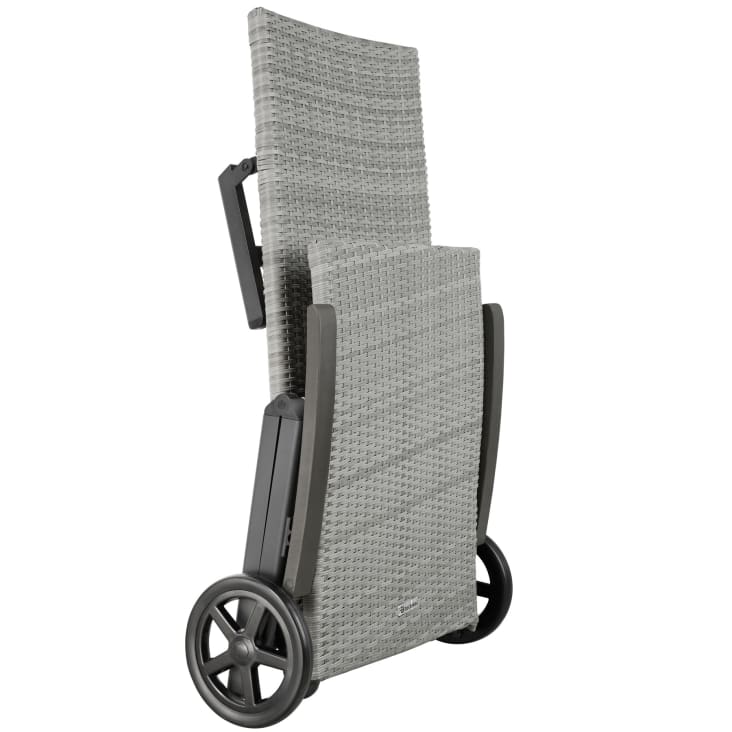 Rollliege Rattan Auckland klappbar mit Aluminiumgestell hellgrau