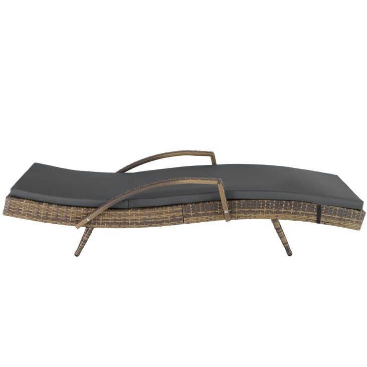Lettino Prendisole In Rattan TecTake - Schienale Regolabile 5 Posizioni, Cuscino Incluso | Portata 150 Kg - Foto 7