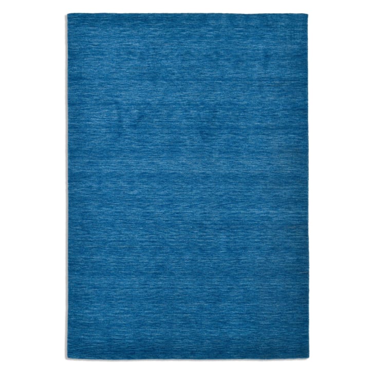 Tapis salon - tissé main - 100% laine naturelle - bleu 060x090 cm-HOLI