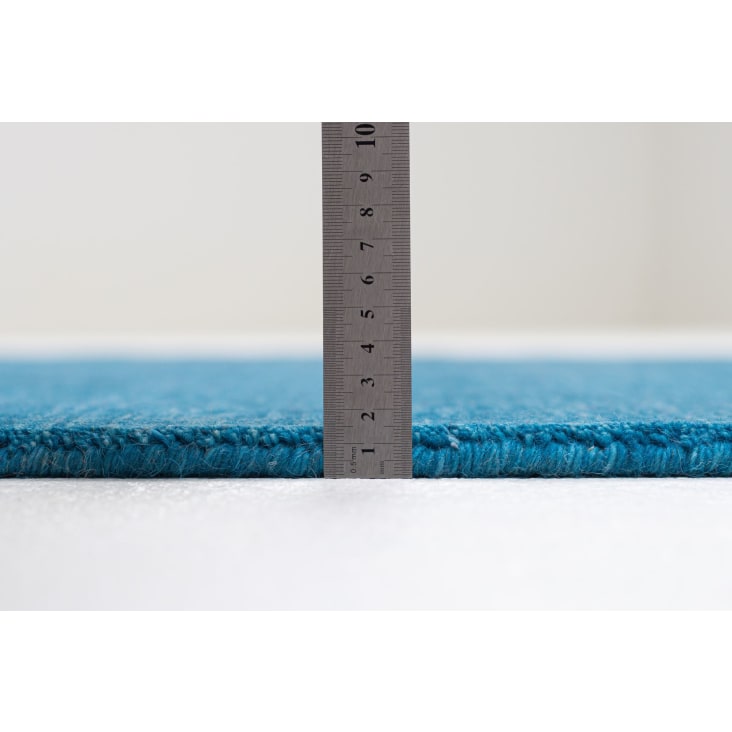Tapis salon - tissé main - 100% laine naturelle - bleu 060x090 cm-HOLI cropped-4