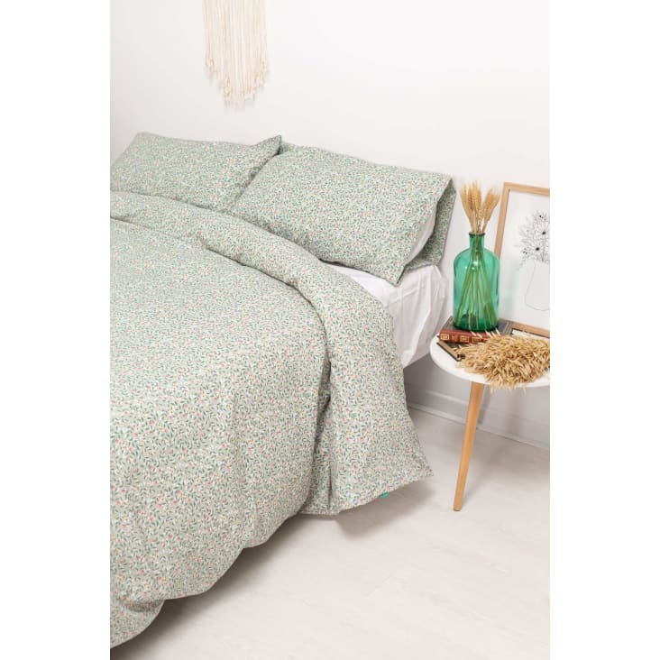 Funda nórdica verde floral para cama de 90cm Talla Cama 90 cm