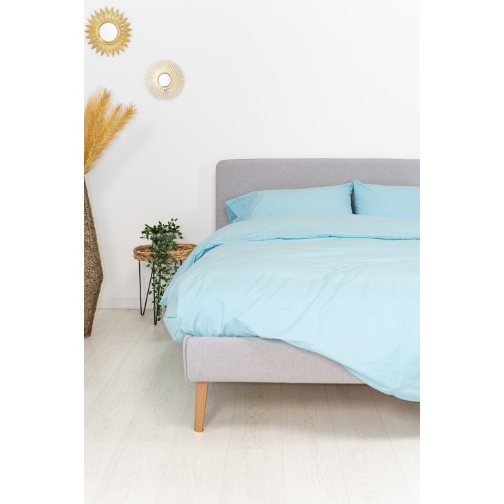 nórdica algodón percal azul 160x270 (cama 90) LISO | Monde
