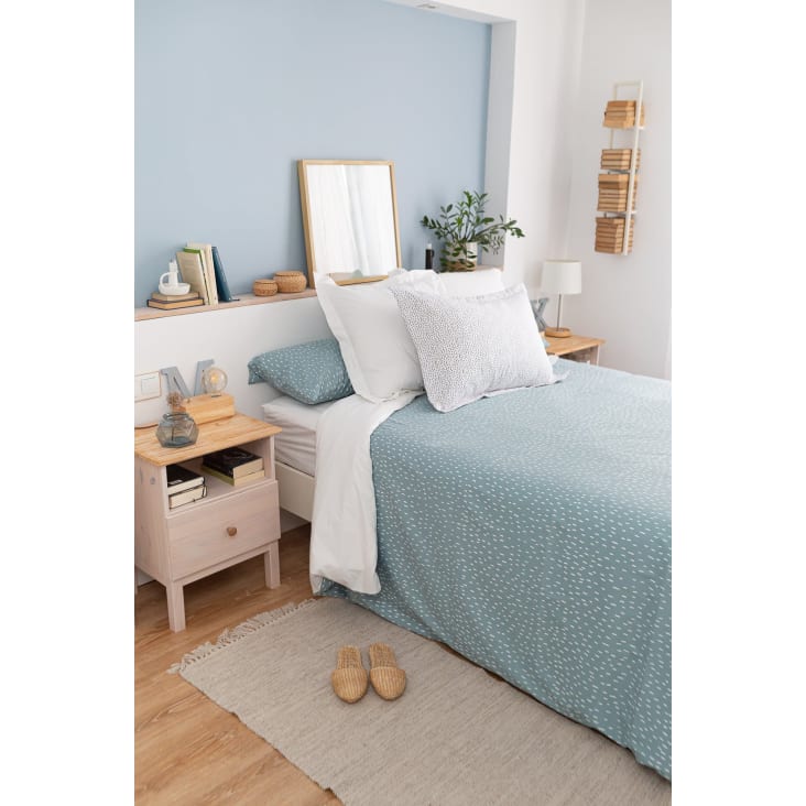 estampada poliéster-algodón azul cama150 Maisons du Monde