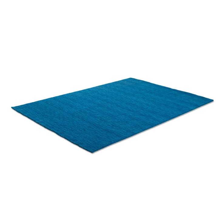 Tapis salon - tissé main - 100% laine naturelle - bleu 040x060 cm-HOLI cropped-3