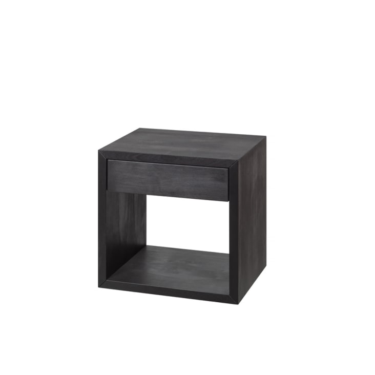 Table de chevet avec tiroir en bouleau noir-HUGO cropped-3