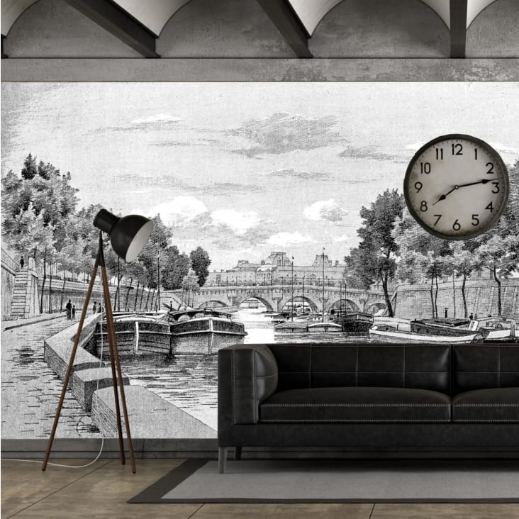 Papier peint panoramique gravure la Seine 270x390cm cropped-3
