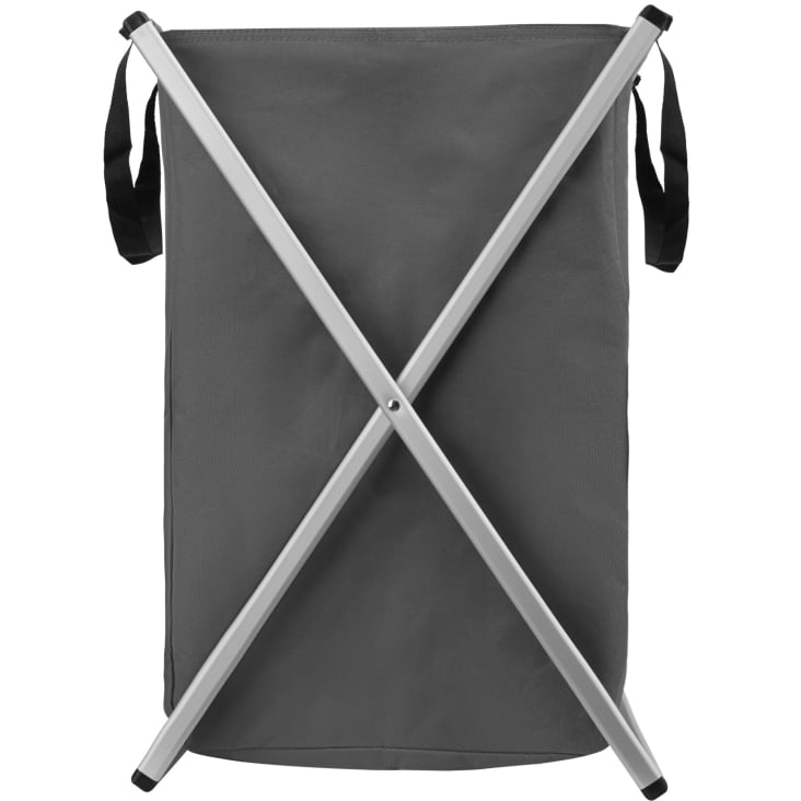 Cesto para ropa sucia con tres compartimentos fabricado de poliéster en  color gris Trío Grey WENKO