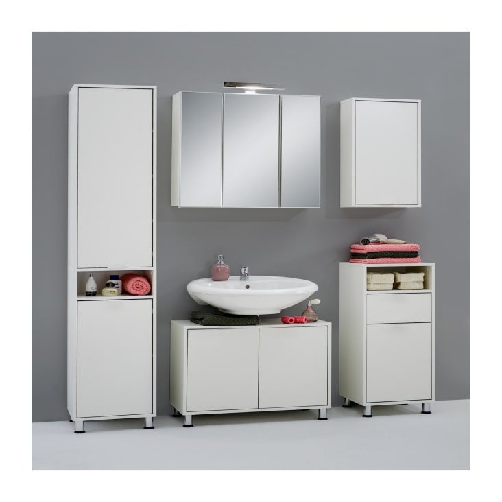 Mueble para lavabo 2 puertas blanco - l70 cm-Zamora cropped-2