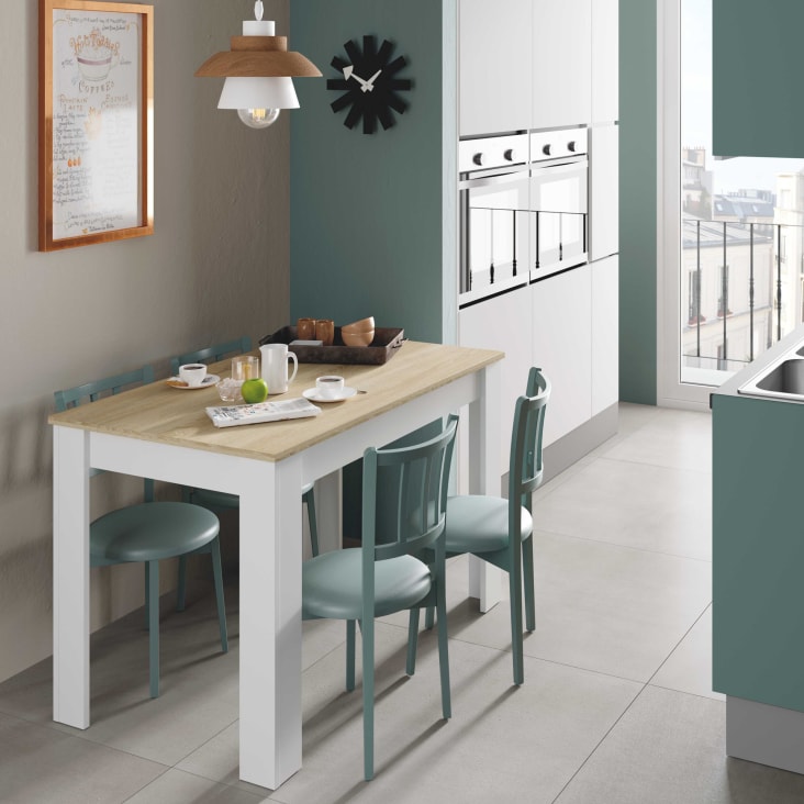 Mesa color roble/blanco, mesa cocina, 109 x 67 x 78 cm SILO | Maisons Monde