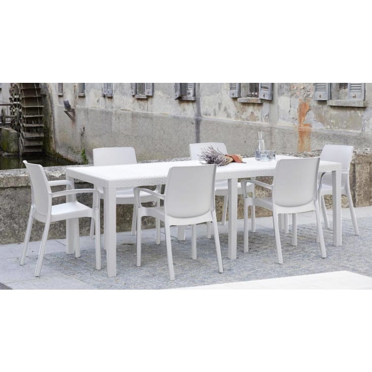 Tavolo da esterno allungabile in pvc bianco 150x90h73 cm ROMA