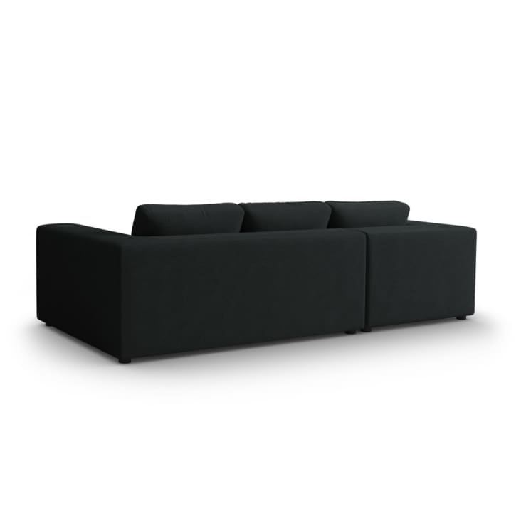 Canapé d'angle 5 places en tissu structuré noir-TENDANCE cropped-4