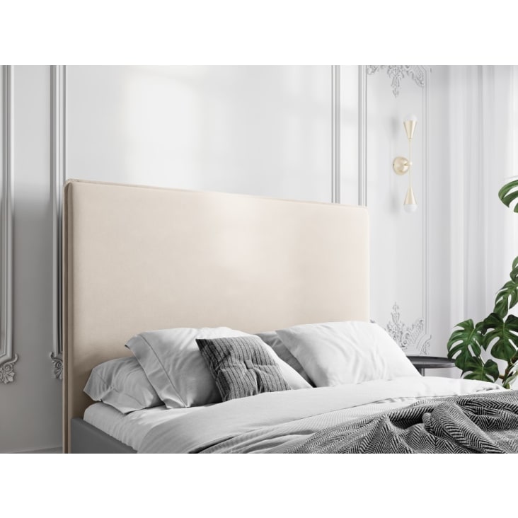 Tête de lit en velours beige 120x200x10-PROVENCE cropped-2