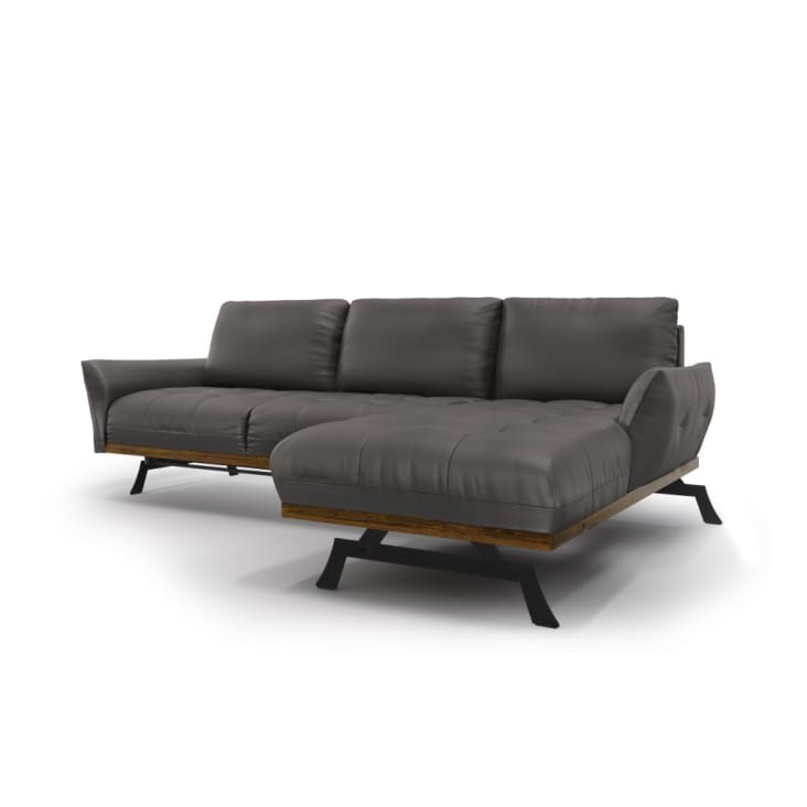 Canapé d'angle 4 places en cuir gris foncé-OLIVIER cropped-4