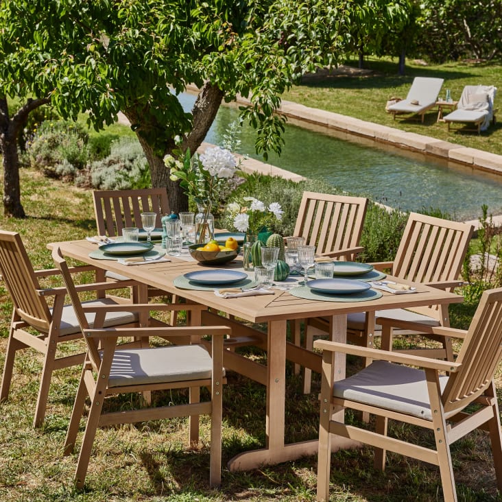 Set Tavolo da esterno 200x100 cm Malta con sei sedie - Caesaroo