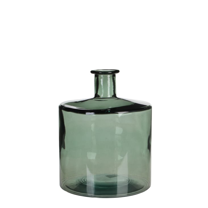 Jarrón de botellas vidrio reciclado verde alt. 26-Guan