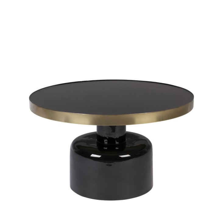 Table basse design en métal D60cm noir-Glam