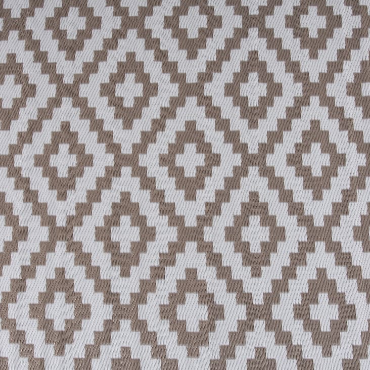 Alfombra De Exterior Rectangular De 120x180 Cm Color Blanco Y Gris