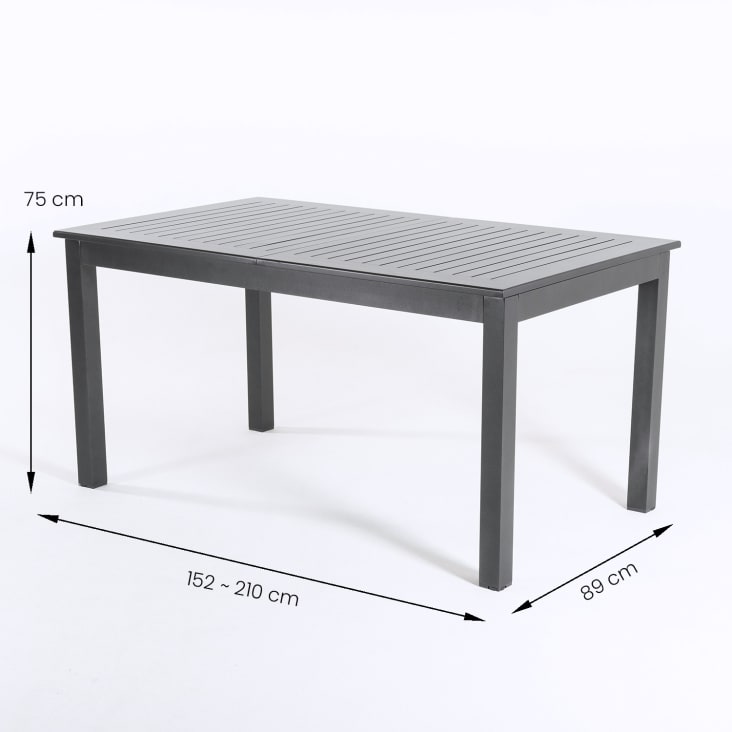 Mesa extensible de exterior de aluminio antracita 152-210 cm cropped-4
